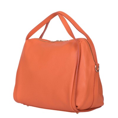 Дамска чанта от естествена кожа Evelyn, оранжева