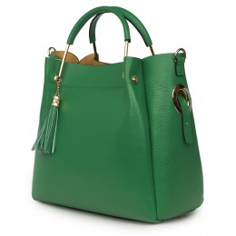Дамска чанта от естествена кожа Fabiana, зелена