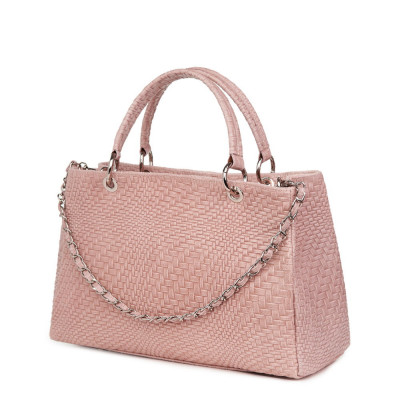 Дамска чанта от естествена кожа Madalina, розова