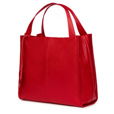Дамска чанта от естествена кожа Naomi, червена