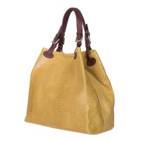 Дамска чанта от естествена кожа Natalie, жълта