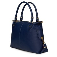Дамска чанта от естествена кожа Francesca, синя