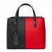 Чанта от естествена кожа Gianna, черна/червена