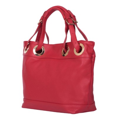 Дамска чанта от естествена кожа Stella, червена