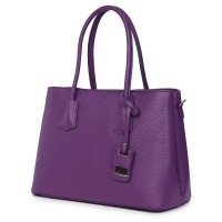 Дамска чанта от естествена кожа Valentina, лилава