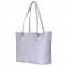 Кожена чанта, с щампа с флорален мотив Emilia, сива