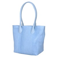 Чанта тип портмоне от естествена кожа Ava, светло синя