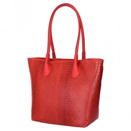 Чантата тип портмоне от естествена кожа Ava, червена
