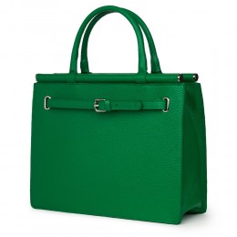 Чанта от естествена кожа Giorgia, зелена