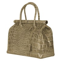 Чанта от естествена кожа Florelle, бежова