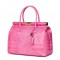 Чанта от естествена кожа Florelle, розова