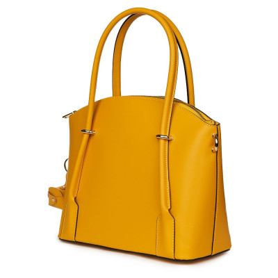 Дамска чанта от естествена кожа Gabriella, жълта