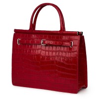 Чанта от естествена кожа Giulia, бордо