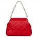 Дамска чанта от естествена кожа Evia, червена