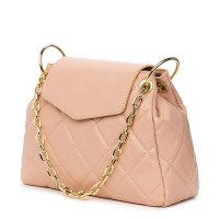 Дамска чанта от естествена кожа Evia, розова