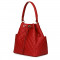 Капитонирана кожена чанта Felice, червена
