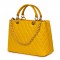 Ватирана кожена чанта Gisella, жълта