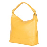 Дамска чанта от естествена кожа Andra, жълта