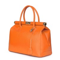 Чанта от естествена кожа Bianca , оранжева