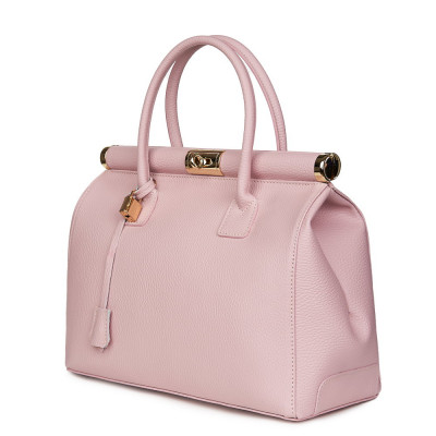 Чанта от естествена кожа Bianca, розова