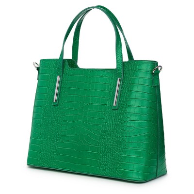 Дамска чанта от естествена кожа Carolina, зелена
