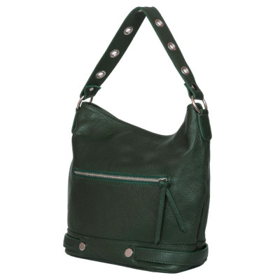Дамска чанта от естествена кожа Cellia, зелена