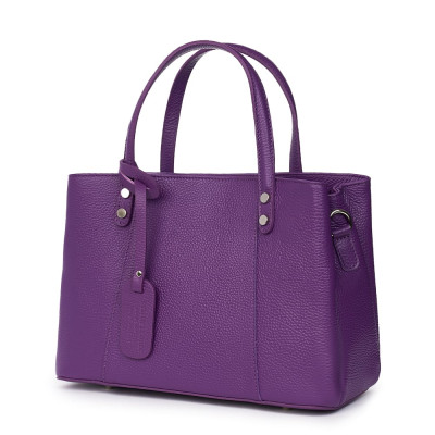 Дамска чанта от естествена кожа Electra, лилава