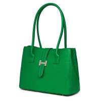 Дамска чанта от естествена кожа Fiona, зелена