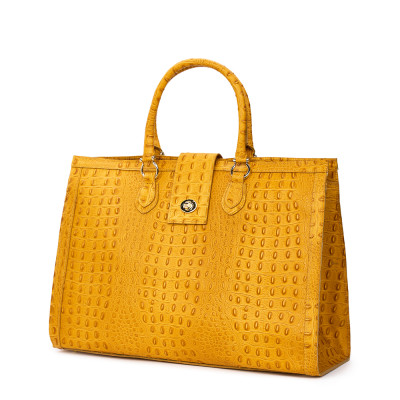 Чанта от естествена кожа Matilda, жълта
