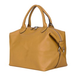 Дамска чанта от естествена кожа Viviana, жълта