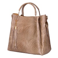 Дамска чанта от естествена кожа Olivia, бежова