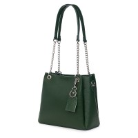 Дамска чанта от естествена кожа Paula, зелена