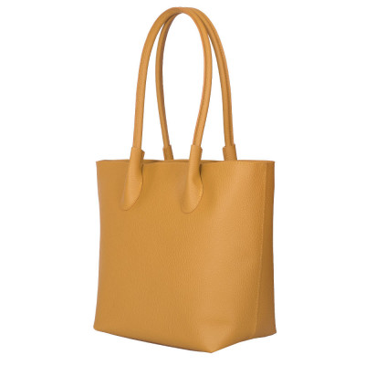 Дамска чанта от естествена кожа Thalia, жълта