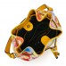 Чанта от естествена кожа с флорални мотиви Sophia FF3, жълта