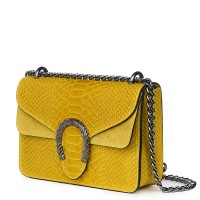 Дамска чанта от естествена кожа Diane, жълта