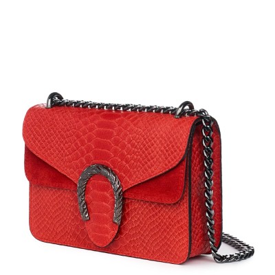 Дамска чанта от естествена кожа Diane, червена