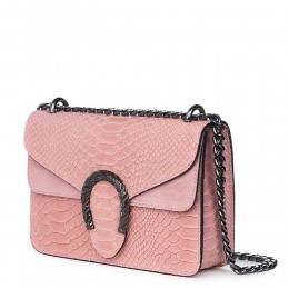 Дамска чанта от естествена кожа Diane, розова