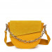 Дамска чанта Donna от естествена кожа, жълта