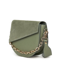 Дамска чанта Donna от естествена кожа, светло зелена