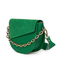 Дамска чанта Donna от естествена кожа, зелена