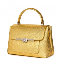 Дамска чанта от естествена кожа Sierra, златна