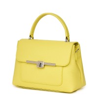 Дамска чанта от естествена кожа Sierra, светло жълта
