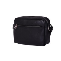 Ежедневна чанта тип портмоне от естествена кожа Azzurra, черна