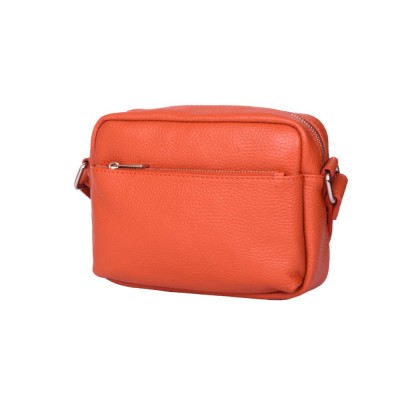 Ежедневна чанта тип портмоне от естествена кожа Azzurra, оранжева