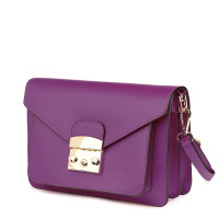Дамска чанта от естествена кожа Catalina, лилава