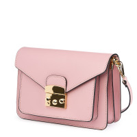 Дамска чанта от естествена кожа Catalina, розова