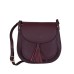 Дамска чанта тип портмоне от естествена кожа Chiara, тъмночервена