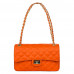 Ватирана кожена чанта Angela, оранжева