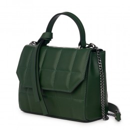 Дамска чанта Mony от естествена кожа, тъмнозелена