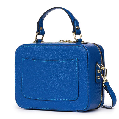 Дамска чанта от естествена кожа Caprice, синя